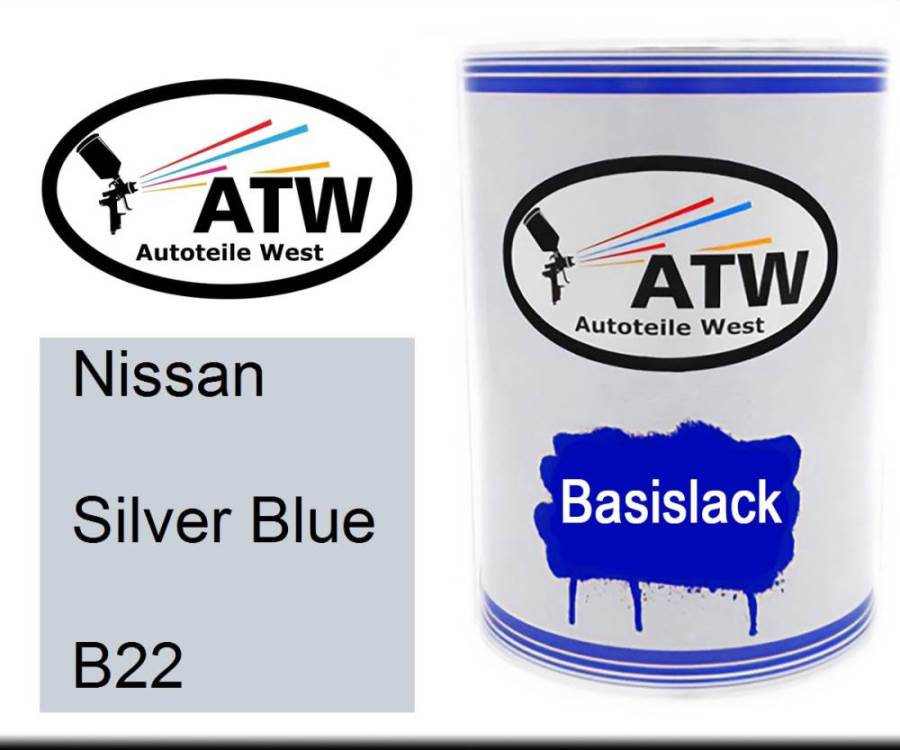 Nissan, Silver Blue, B22: 500ml Lackdose, von ATW Autoteile West.